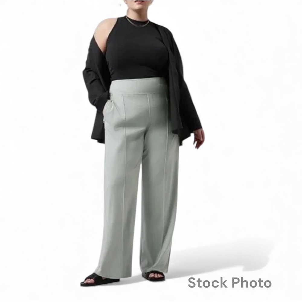 Athleta Eastbound Wide Pant Light Coast‎ Grey Size 22 Casual Athletic Office NWT